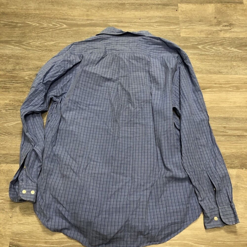 Vintage Colours By Alexander Julian Shirt Men SZ XL Blue Plaid Polo Y2K Office - Picture 5 of 5